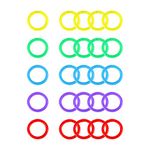 25pcs Plastic Loose-Leaf Ring,Plastic Binder Ring,Loose Leaf Ring Book Rings,Multicolour Loose Leaf Hoop Ring Clips for Study Card Notebook Photo Album Scrapbook Loose Leaf Booklet(5 Colors,28mm)