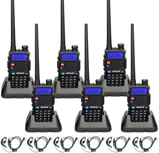 Retevis RT-5R Dual Band Two Way Radios Long Range, High Power 128CH 2 Way Radio, Flashlight 1400mAh Walkie Talkies for Adults with Earpiece (6 Pack)