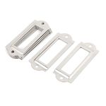 sourcingmap Office File Drawer Label Tag Name Card Holder Silver Tone 10pcs