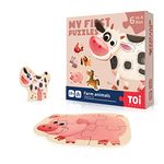 Toi 6 Packs Large Piece Toddler Jigsaw Puzzles for Kids Aged 2.5+, Animal Shaped Floor Puzzles for Beginner, Preschool Learning Game for Boys Girls, Farm Animals