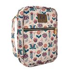 Bible Cover Bag for Women, Floral Bible Bag with Handle, Pockets and Zipper for Standard and Large Size Study Bible Case 10.2" X 2.7" X 7.5"