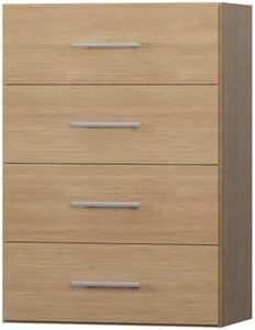 MODCART 4 Drawer Short Tower Closet Unit, Modular Closet System, Wood Closet System Organizer with Storage for Walk In Closets, Clothing Rack Closet for Hanging Clothes, Bedroom, Wood, 25.5"W