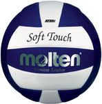 Molten Soft Touch Volleyball, NFHS Approved, Genuine Leather Cover, Uni-bladder Cotton Wrapped Construction, Indoor Use, 1 Year Warranty