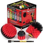 Outdoor - Cleaning Supplies - Drill Brush - Stiff Bristle Power Scrubber Kit with Extension for - Garden - Fire Pit - Patio - Deck - Floor Cleaner - Concrete - Stone - Brick - Spin Brush - Bird Bath