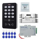 HFeng Full Access Control System Kit with Electric Drop Bolt Lock + RFID Access Control Keypad + Power Supply + 10pcs RFID Keyfobs tags for Door Entry System