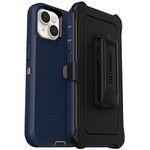 OtterBox iPhone 14 & iPhone 13 Defender Series Case - Blue Suede Shoes (Blue), Rugged & Durable, with Port Protection, Includes Holster Clip Kickstand