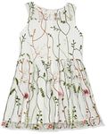 Calvin Klein Girls' Sleeveless Party Dress, Garden White, 10