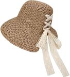 YeeHeen Sun Hat for Women Straw Summer Beach Hat UPF 50 Wide Brim Floppy Hat Khaki