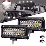 Ricoy 7inch LED Light Bar 2pcs 240W Offroad Driving Lights LED Pods Spot Flood Combo Beam (2 Pcs 7inch 240w)