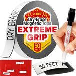 Dry Erase Magnetic Strips 50 feet x 1inch x Total Thickness 0.5mm+Marker+1 Dry Erase Marker
