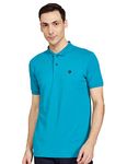 Van Heusen Men Athleisure Ultra Soft Polo Regular Fit T-Shirt - Short Sleeve, Textured_60033_Turkish Blue_L