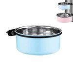 Water Bowl for Dog Crates & Cages,2-in-1 Crate Type Pet Hanging Bowl,Stainless Steel Cage Dog Bowl,Medium Sized Dog Feeder Food Water Bowl (Blue1.7l/1pcs)