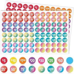 4608 PCS Garage Sale Price Stickers, 14 Type Pre-Priced Yard Sale Price Tags Stickers,2 Style Bright Color Pricing Labels Stickers with Blank Labels for Yard Sale Flea Markets,Garage Sales