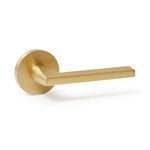 Explore Hardware Champagne Model Solid Brass Lever Non-Turning Single Dummy Single Side Door Handle, Satin Brass Gold