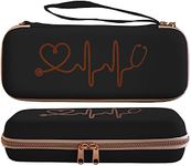 Plaris Stethoscope Case for Nurses for 3M Littmann/MDF/Omron Stethoscopes - Extra Room for Medical Bandage Scissors EMT Trauma Shears and LED Penlight, (Black Rosegold)