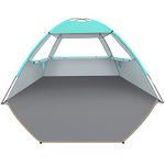 Venustas Beach Tent Sun Shelter for 3/4-5/6-7/8-10 Person, UPF 50+ UV Protection Beach Canopy, Lightweight and Easy Setup Cabana, Portable Beach Shade Tent