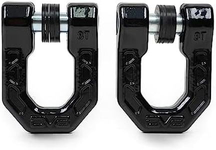 DV8 Offroad Flush Mount D-Ring Shackle Set (2 Pack) - Snag-Free 7/8" Pin & Rattle-Reducing Isolators, 72,000 lb Breaking Strength 3/4" Recovery Shackles, Black