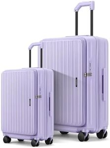 ROAMING Luggage Sets Hard shell Suitcase Top Opening Expandable with Spinner Wheels, Sturdy Large Suitcase Tsa Lock 20 Inch Carry on 28 Inch Checked Luggage, 2-Piece Set (20/28) for Woman Men. Purple
