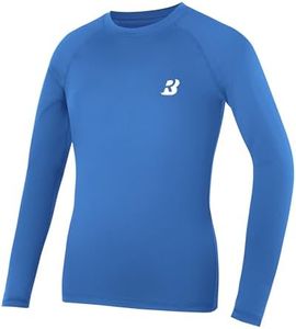 Roadbox Boys Youth Compression Shirts - Long Sleeve Athletic Undershirt Kids Quick Dry Base Layers for Baseball Soccer Football
