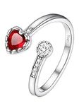 PROSILVER 925 Sterling Silver Rings with Cubic Zirconia - Dainty & Adjustable for Women