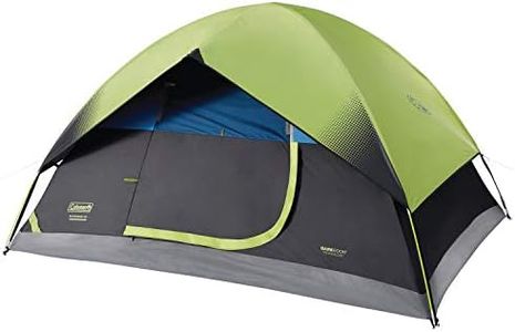 Coleman Dome Camping Tent | Sundome Dark Room Tent with Easy Set Up, Green/Black/Teal, 4 Person