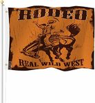 Yekiua Rodeo Flag 3X5 Man Riding Bu