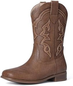 Choiran Toddler Cowboy Boots for Boys and Girls – Western Cowgirl Boots Kids, Mid Calf, Round Toe, Riding Shoes for Little and Big Kids