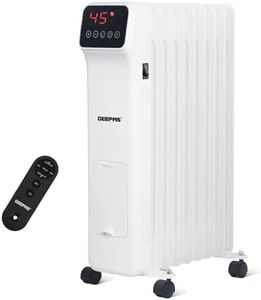 Geepas 2000W Digital Oil Filled Radiator, 9 Fin – Energy Efficient Electric Heater with LED Display, Built-in Timer, 3 Heat Settings, Low Running Cost and Remote Control – 2 Year Warranty