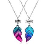 El Regalo 2 Pcs Best-Friend (Bf) Magnetic Heart Pendant Necklace Set For Girls/Sisters/Besties