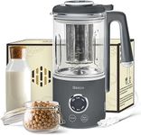 BEEZE Automatic Nut Milk Maker - 14oz Nut Milk Maker Machine - Almond Milk Maker - Milk Tea, Soy, Oat, Almond, Cashew, Coconut Milk, Glass Blender, Built In Strainer, Smart Touch, 12-Hour Delay Timer