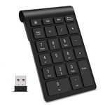 Wireless Number Pad, Numeric Keypad - Acedada 22 Keys Portable 2.4 GHz Financial Accounting Number Keypad Extensions 10 Key for Laptop, PC, Desktop, Surface Pro, Notebook, etc - Black