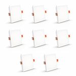 Crompton 5W 3-in-1 Color LED Recessed Square Panel Light_ Pack of 8