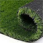 Yellow Weaves Rectangular Plastic 35 MMHigh Density Artificial Grass Carpet Mat For Balcony, Lawn, Door (Natural Green, 4 X 10 Feet )