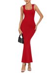 Zattcas Women 2024 Sleeveless Ribbed Maxi Dress, Red, M