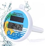 Pool Thermometer - Floating Pool Thermometer Digital Solar Pool Thermometer with LCD Display for Outdoor Indoor Swimming Pools Spas Hot Tubs Fish Ponds