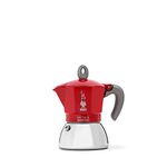 Bialetti New Moka Induction InBialetti Moka Induction Stovetop Coffee Maker (3 cup) - Redduction Coffee Pot, 4 Cups, 150 ml, Aluminium, Red