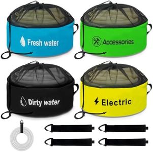 RV Hose storage, 4-PACK RV Hose Storage Bag with Waterproof RV Hose Storage, RV Accessories Bag, RV Utility Bag, RV hose bag for Fresh/Black Water Hoses, Electrical Cords and RV Accessories