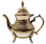 Inpala Metals Peacock Design Brass Tea Pot and Coffee Pot, Serving Tea Coffee, 500 ML (Legs)