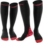 CAMBIVO Compression Socks for Women & Men 2 Pairs, Flight Socks Compression Stockings Running Socks for Calf & Ankle Support, Sports, Flying, Maternity Pregnancy, Nurses, Travel