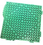 Set of 9 Interlocking GREEN Rubber Floor Tiles- 11.5 inches each side - Non-Slip Tread - Wet Areas like Pool Shower Locker-Room Bathroom Deck Patio Garage Boat. Can be cut to fit- Foghorn Construction