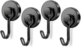 FINDMAG 4 Pack 60 lb+ Swivel Swing Magnetic Hooks Heavy Duty, Magnet with Hooks Strong Magnetic Hooks Neodymium Magnet Hooks for Indoor/Outdoor Hanging