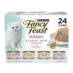 Fancy Feast Purina Tender Ocean Whitefish, Turkey, Chicken and Salmon Feasts Wet Kitten Food Variety Pack - (Pack of 24) 3 oz. Boxes