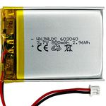 DC 3.7V 800mah 603040 Rechargeable Lithium Polymer Replacement Battery for DIY 3.7-5V Electronic Product, Mobile Energy Storage Power Supply LED light