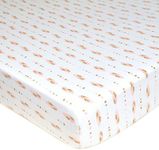 American Baby Company Fitted Crib Sheet 28" x 52", Soft Breathable Neutral 100% Cotton Jersey Sheet, Sparkle Gold and Pink Feathers, for Boys and Girls, Fits Crib and Toddler Bed mattresses