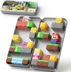 Magnetic Blocks, Travel Toy Magnet Building Blocks for Toddlers, Portable Tin Box as Building Base Magnetic Blocks, STEM Educational Magnet Toys Gift for Ages 3+ Year Kids (35pcs Brave Adventurer)