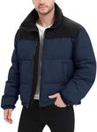 Flygo Men Puffer Jacket Winter Coats Water Resistant Long Sleeve Zip Up Lightweight Quilted Down Jackets(Navy-XXL)