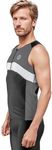 SLS3 Tri Top Men - Sleeveless Mens Triathlon Top - Premium FX Material - 3 Pocket Triathlon Shirts for Men (Black/Turbulence Gray, Medium)