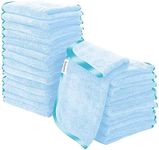 Cosy Family Luxuriously Soft Washcloths Set - 12 x 12 inches - 24 Pack - Quick Drying - Highly Absorbent Coral Velvet Fingertip Towel Bathroom Wash Clothes for Bath, Spa, Facial, Kitchen - Aquamarine