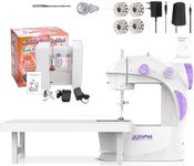 JAXHOM 2025 Mini Sewing Machine With Table Set I Electric Silai Machine With Extension Table, Foot Pedal, Adapter (SM-3)