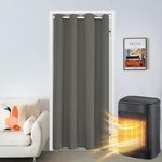 SK Studio Doorway Curtain Blackout Closet Curtains Thermal Insulated Privacy Grommet Door Curtains for Room Divider, Hallway, Window Dark Grey 1, 59" W x 71" H